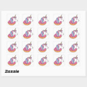 Donut eenhoorn vierkante sticker (Vel)