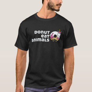 Donut Eet Dieren Vegan Vegetarisch Eenhoorn T-shirt