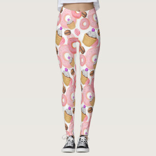 Donut- en Cupcake-dessertpatroon Leggings