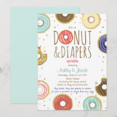 Donut en Luiers Spetter uitnodiging Coed feest (Voorkant / Achterkant)