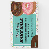 Donut en Sprinkles Bake Sale Spandoek (Verticaal)