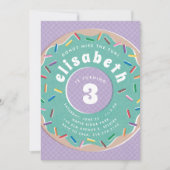 Donut et arrosage Invitation à la fête d'anniversa (Devant)