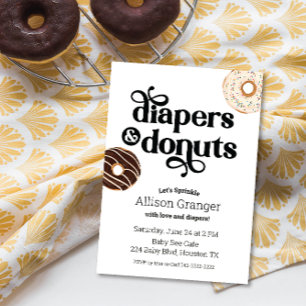 Donut et Diapers Baby Sprinkle Invitation