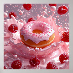 🍩 Donut et framboise - Art culinaire pour la déco