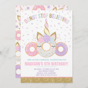 Donut Et Invitation Unicorne Ne Croyez Pas