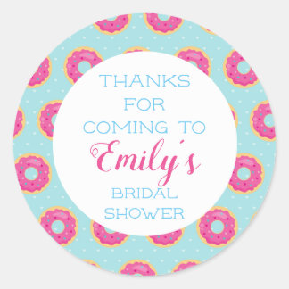 Donut-feestje bedanktstickers ronde sticker
