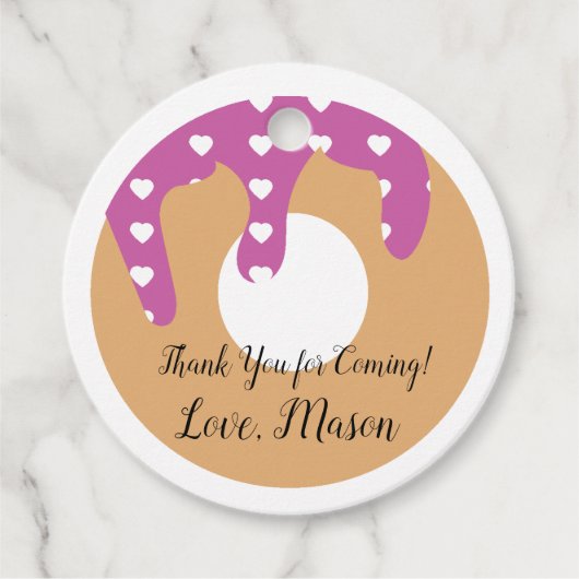 Donut First Frosting Birthday Bedankjes Labels (Voorkant)