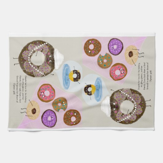 Donut Friends Kitchen Tea Serviette (Horizontal)