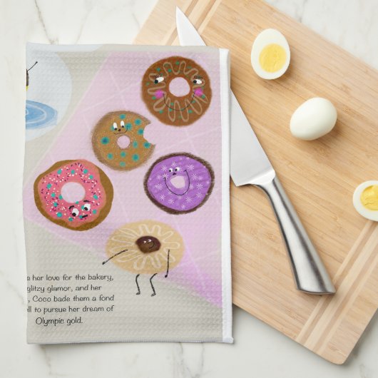 Donut Friends Kitchen Tea Towel Theedoek (Quarter Fold)