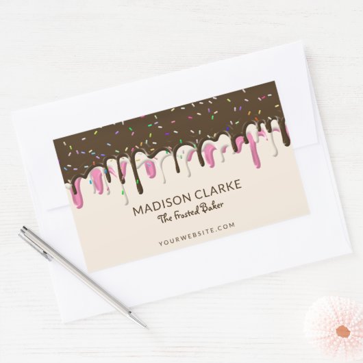Donut Frosting Sprinkles Baker Bakery Rechthoekige Sticker (Envelop)