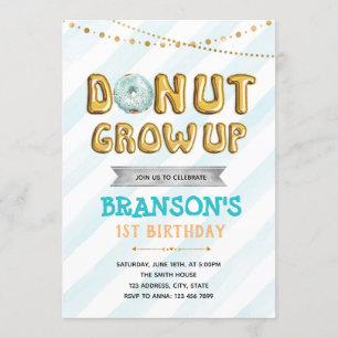 Donut grandir invitation de la fête des garçons