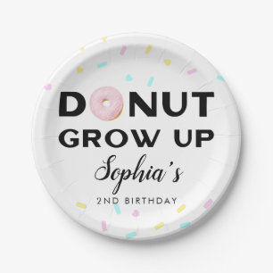 Donut Groei op Fun Birthday Party Papieren Bordje