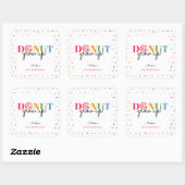 Donut Groei regenboogspringen Birthday Cute Vierkante Sticker (Vel)