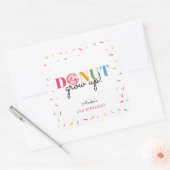 Donut Groei regenboogspringen Birthday Cute Vierkante Sticker (Envelop)