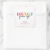 Donut Groei regenboogspringen Birthday Cute Vierkante Sticker (Tas)