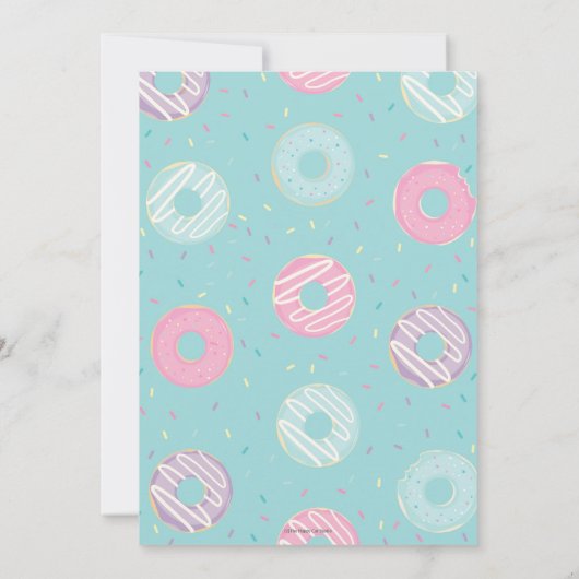 Donut Groei Unicorn 1e verjaardag Uitnodiging (Achterkant)