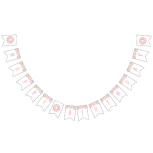 Donut Groeit Happy Birthday Party Bunting Banner