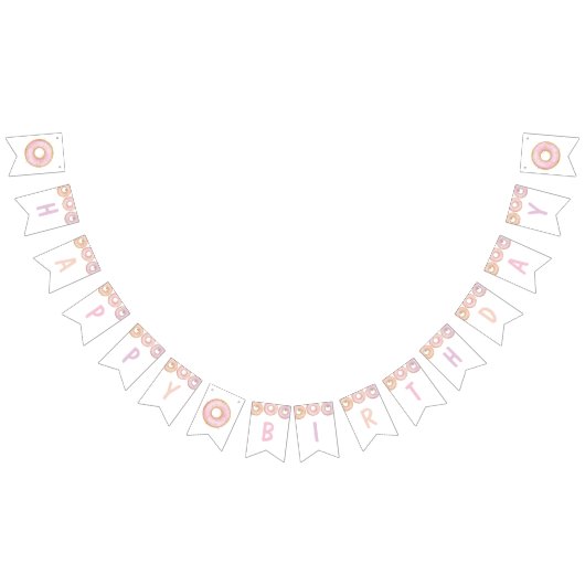 Donut Groeit Happy Birthday Party Bunting Banner (Alle)