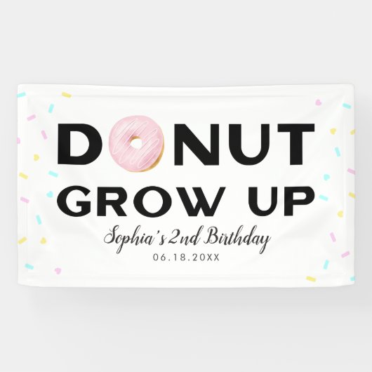 Donut Groeit kinderen op zaterdag Spandoek (Horizontaal)