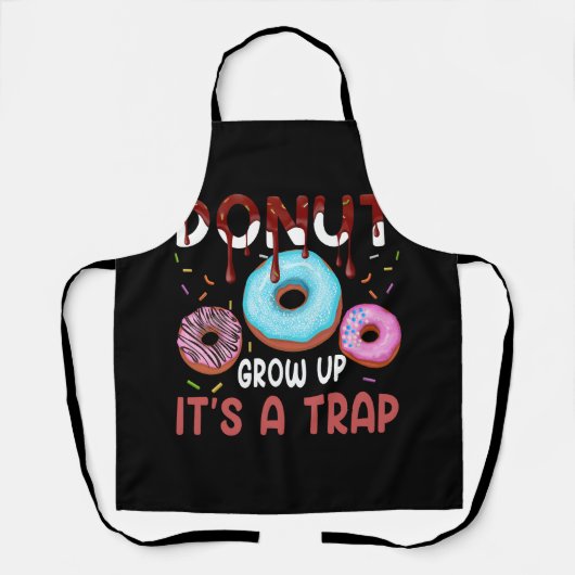Donut groeit omhoog Het is een trap grappige Donut Schort (Voorkant)