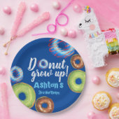 Donut Grow omhoog Doughnut Personalized Birthday P Papieren Bordje (Feest)