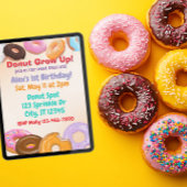 Donut Grow Up 1st Birthday Kaart