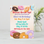 Donut Grow Up 1st Birthday Kaart (Staand voorkant)