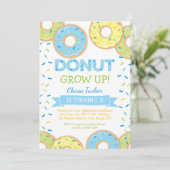 Donut Grow up Boy Anniversaire Invitation Bleu (Debout devant)