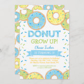 Donut Grow up Boy Anniversaire Invitation Bleu (Devant / Derrière)