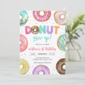 Donut Grow Up Donut Birthday Party Invitation (Debout devant)