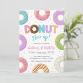 Donut Grow Up Donut Birthday Party Invitation (Debout devant)