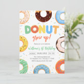 Donut Grow Up Donut Boy Birthday Party Invitation (Debout devant)