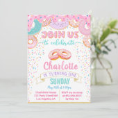 Donut Grow Up Doughnut Invitation Anniversaire (Debout devant)