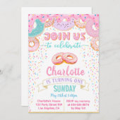 Donut Grow Up Doughnut Invitation Anniversaire (Devant / Derrière)