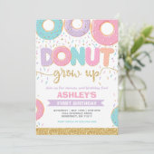 Donut Grow Up First 1st Birthday Invitation (Debout devant)