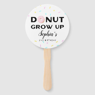 Donut Grow Up Kids Verjaardagsfeestje Handwaaier