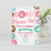 Donut Grow Up Theme Anniversaire Invitation (Debout devant)