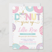 Donut Grow Up Unicorn 1er anniversaire Invitation (Devant)