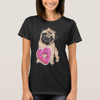 Donut Hart Pug Pug Moeder Pug Bulldog Hond T-shirt