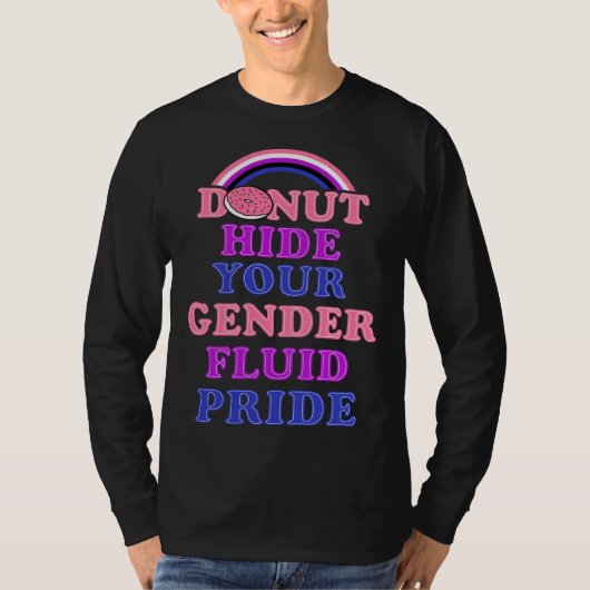 Donut Hide Your Genderfluid Pride Genderqueer Aest T-shirt (Voorkant)