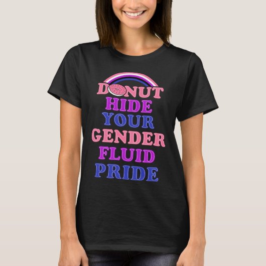 Donut Hide Your Genderfluid Pride Genderqueer Aest T-shirt (Voorkant)