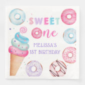 Donut Ice Cream Sweet Een Verjaardagsfeestje Serve Servet (Voorkant)