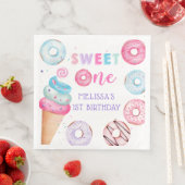 Donut Ice Cream Sweet Een Verjaardagsfeestje Serve Servet (Insitu)