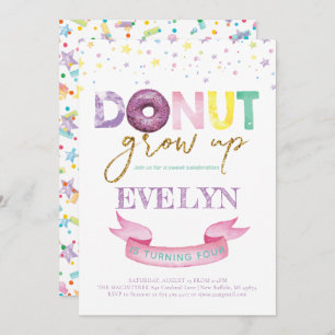 Donut Invitation Anniversaire Donut Grow Up Party