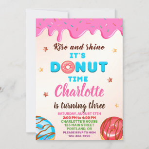 Donut invitation anniversaire Purple sprinkings Pa