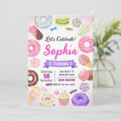 Donut Invitation d'anniversaire, sucreries, bonbon (Debout devant)