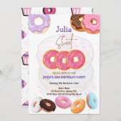 Donut invitation fille de 3e anniversaire (Devant / Derrière)