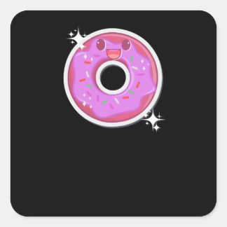 Donut Kawaii Food Vierkante Sticker