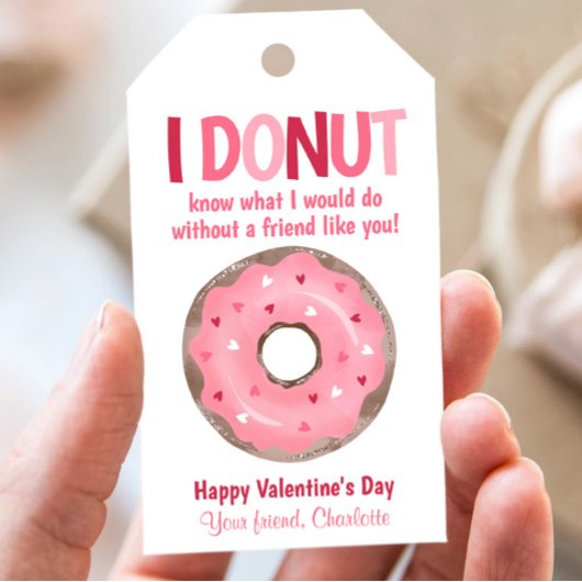 Donut Kinder Valentijnsdag Gift Classroom Label Cadeaulabel