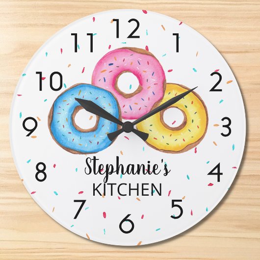 Donut Kitchen Gepersonaliseerd Grote Klok
